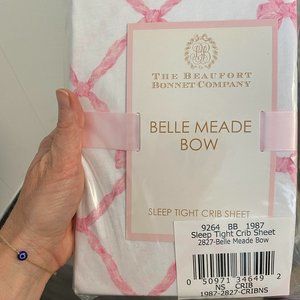 The Beaufort Company Belle Meade Bow Sleep Tight Crib Sheet